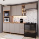 Ver imagem 1 de Armário de Cozinha Modulada Compacta Fidelitá Berlim 4 Peças 270cm 9 Portas 2 Gavetas com Tampo