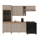 Ver imagem 2 de Armário de Cozinha Modulada Compacta Fidelitá Berlim 4 Peças 270cm 9 Portas 2 Gavetas com Tampo