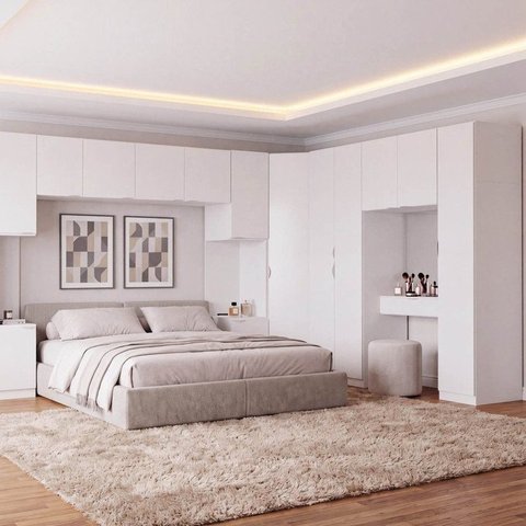 Guarda Roupa Planejado 13 Portas 1 Gaveta 8 Peças Hera CabeCasa MadeiraOriginals Algodão