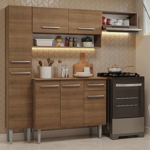 Armário de Cozinha Completa 197 Cm Emilly Madesa 02