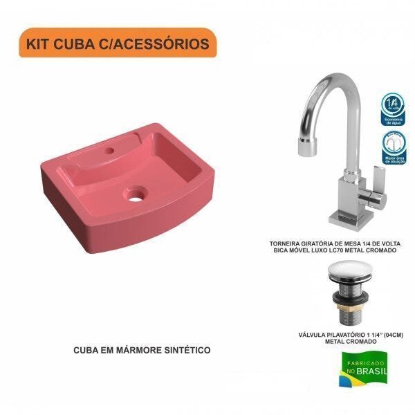 Kit Cuba RT41 com Torneira Luxo 1195 e Válvula Click 1 Polegada e meia Compace - 3