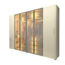 Ver imagem 3 de Guarda-Roupa Casal Lúmine 6 Portas 4 Gavetas 100% MDF com LED e Vidro Off White - Pnr Móveis