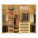 Ver imagem 2 de Guarda-Roupa Casal Lúmine 6 Portas 4 Gavetas 100% MDF com LED e Vidro Off White - Pnr Móveis