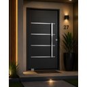 Ver imagem 1 de Porta Lambril Pivotante em Aço Galvanizado 220x120x14cm c/Puxador Friso Esquerda