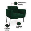 Ver imagem 3 de Poltrona Sala de Estar Pé de Ferro Preto Elisa Bouclê D03 - D'Rossi