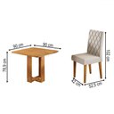 Ver imagem 3 de Mesa de Jantar 4 Lugares Magiore Mel/tampo Mel/veludo Pastel - Viero Móveis