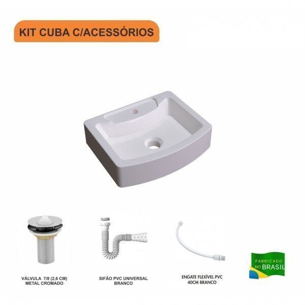 Kit Cuba RT41 com Válvula 1 Polegada e Sifão Pvc e Flexível Compace - 3