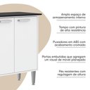 Ver imagem 2 de Kit Aparador e Armário Aéreo 4 Portas 70cm MDP Branco Multimóveis