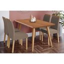 Ver imagem 1 de Conjunto: Mesa de Cozinha Adele Tampo Madeirado 130x80cm e 4 Cadeiras Juliana Carvalho/cinamomo -