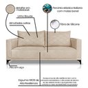 Ver imagem 3 de Sofá Living 2 Lugares com Pés de Ferro Almofadas Soltas 200cm Neso Bouclê Bege G63 - Gran Belo
