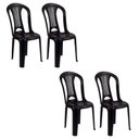 Ver imagem 1 de Kit 4 Cadeira Poltrona Bistro Jardim Varanda Cor Preta Mor
