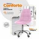 Ver imagem 4 de Cadeira Office Eiffel Botonê Ajustável Oficial Giratória - Rosa - 1