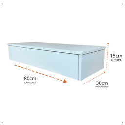 Mesa de Cabeceira Suspensa Penteadeira Divisórias 80x15x30cm Preto - 3