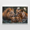 Ver imagem 3 de Quadro Decorativo Familia Leao Leoa Dois Filhotes Nas Folhas Sala Quarto Casa Escritório