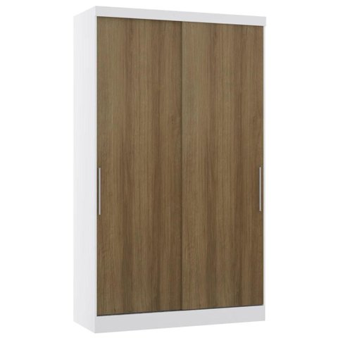 Guarda Roupa Solteiro 135cm 2 Portas 3 Gavetas Taiga Branco/avelã L01 - Mpozenato