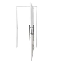 Porta Pivotante de Alumínio Lambril 2,10 x 1,00 Kit Puxador e Fechadura Esquerda Cor Branco - 3 Porta Pivotante de Alumínio Lambril 2,10 x 1,00 Kit Puxador e Fechadura Esquerda Cor Branco - 3