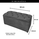 Ver imagem 2 de Bau Solteiro Capitonê Pé de Cama Decoração Guarda Objetivos - Cinza