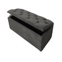 Ver imagem 1 de Bau Solteiro Capitonê Pé de Cama Decoração Guarda Objetivos - Cinza