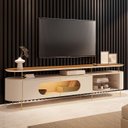 Ver imagem 2 de Rack Tv 85 Pol 220cm 2 Portas com Led Ária Off/cinamomo - Hb Móveis