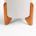 Ver imagem 2 de Puff Decorativo Redondo com Pés de Madeira Maciça Linho Piave