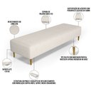 Ver imagem 4 de Puff Decorativo Sala de Estar Bali W01 Pés Palito 210x60cm Linho Cru - Lyam Decor