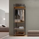 Ver imagem 2 de Guarda Roupa Closet Industrial com Cabideiro 4 Prateleiras TW402 Freijó/Preto Fosco - Pradel