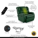 Ver imagem 4 de Poltrona do Papai Sala de Cinema Reclinável Kylie Power Elétrica Massagem USB PU Verde Musgo G23 Gra