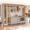Ver imagem 1 de Kit Cozinha Completa 10 Portas 4 Gavetas 310cm Mel e Cinza