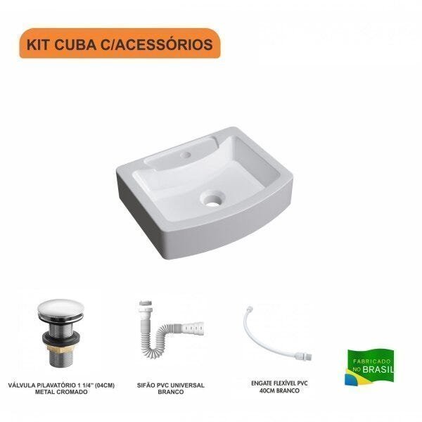Kit Cuba RT41 com Válvula Click 1 Polegada e meia e Sifão Pvc e Flexível Compace - 3