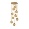 Pendente Moderno Dourado 50cm Pé Direito Alto Sala Escada Arevo Iluminação 82dr9 Jabuticaba Vidro Âm - 1