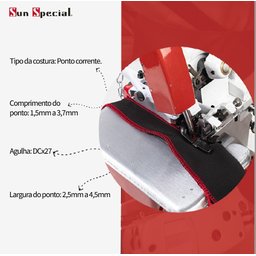 Overlock Portátil Semi Industrial -sun Special+13 Itens-220v - 3