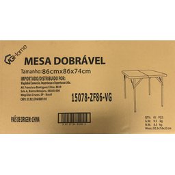 Mesa Maleta Quadrada 86x86x0,74cm Cor Branca - 5