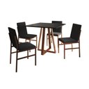 Ver imagem 4 de Conjunto de Jantar Mesa Mônaco 90cm Tampo Preto com 4 Cadeiras Pretas Base Cobre Preto