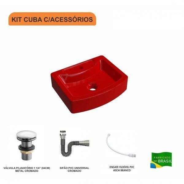 Kit Cuba RT41 com Válvula Click 1 Polegada e meia e Sifão Cromado e Flexível Compace - 3