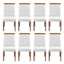 Ver imagem 1 de Kit 8 Cadeiras Decorativas Sala de Jantar Luxo Sueli Facto Branco - Mozzelar