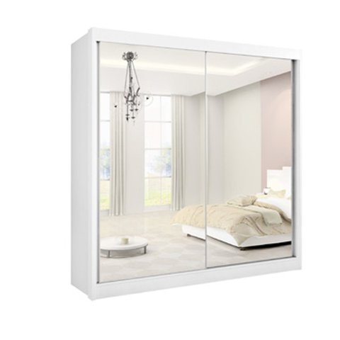 Guarda-Roupa Casal com 02 Portas Espelhadas Las Vegas D'Doro Móveis - Branco D'Doro Móveis