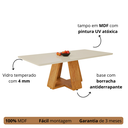 Ver imagem 3 de Mesa para Sala de Jantar 6 Lugares Vidro 4 Mm Laqueado:off White