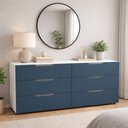 Ver imagem 1 de Cômoda Madri 6 Gavetas Azul/branco - Politorno
