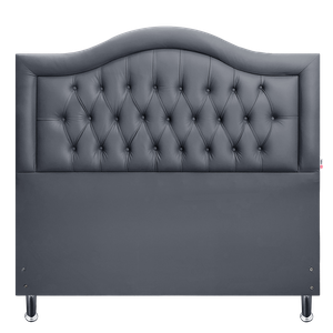 Cabeceira Casal Estofada Capitonê Provençal Corano Cinza 140 X 120 Rbl