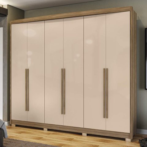 Guarda Roupa Casal 6 Portas 6 Gavetas com Pés Cb03n566 Kappesberg