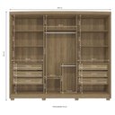 Ver imagem 2 de Guarda Roupa Casal 6 Portas 6 Gavetas com Pés Cb03n566 Kappesberg