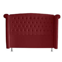 Cabeceira de Cama Box Toquio King 195 Cm Suede Vermelho Ec Móveis - 1