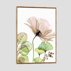 Quadro Flores Do Campo V Tela Moldura Bege 45X30Cm