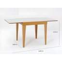 Ver imagem 4 de Mesa De Jantar Extensível 0.80 a 1.20 Com Vidro Pés Madeira Tock:MEL/OFF WHITE