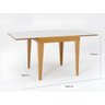 Mesa De Jantar Extensível 0.80 a 1.20 Com Vidro Pés Madeira Tock:MEL/OFF WHITE - 4