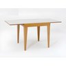 Mesa De Jantar Extensível 0.80 a 1.20 Com Vidro Pés Madeira Tock:MEL/OFF WHITE - 3