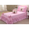 Kit Colcha Cobre Leito Solteiro Infantil Juvenil 3 Peças Ursinha com Babados Rosa - 1