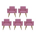 Ver imagem 1 de Kit 5 Poltronas: Elegância e Glamur Absolutos no Salão Rosa