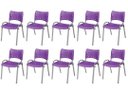 Ver imagem 2 de Cadeira Iso Base Cinza, Igreja, Escola, Escritório -violeta Kit 10 Peças