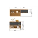 Ver imagem 3 de Cozinha Modulada Nesher Princesa 2 Peças (1 Armário + 1 Balcão) C2P21 Freijo/Grafite